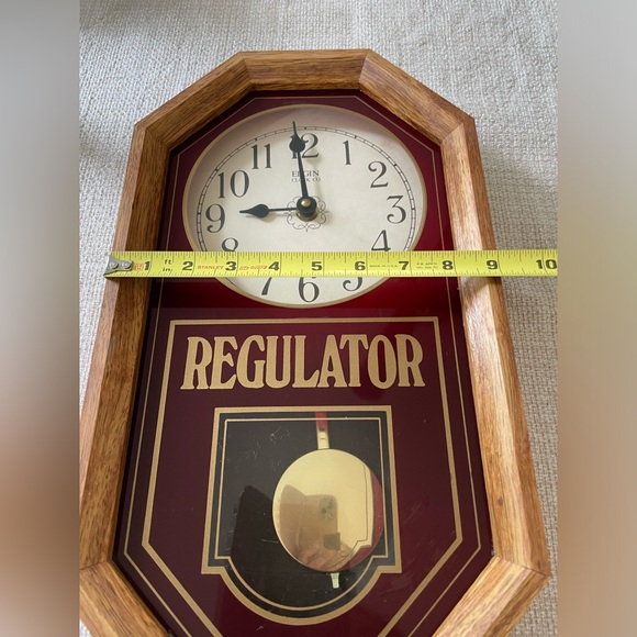 Vintage Regulator Wall Clock Elgin 16” length - Picture 4 of 7